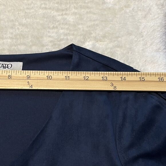 Cato Womens Blue Velvet Short Dress Cold Shoulder Long Sleeve Dress Size Medium - Picture 6 of 11